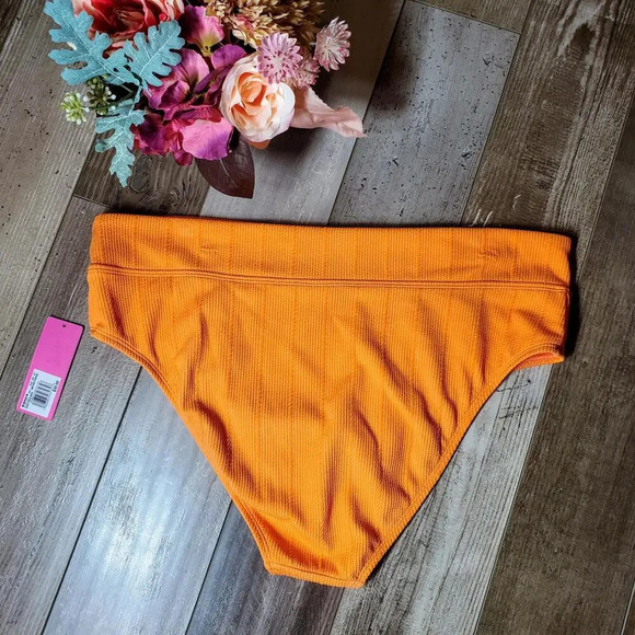 NWT Juniors' Ninety-Nine° Nectarine Banded High Waist High Leg Swim Bottoms XXL - Picture 12 of 15